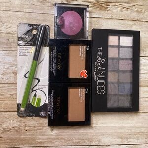 Maybelline The Nudes Eyeshadow Palette with Revlon Blush and Eyeliner Set